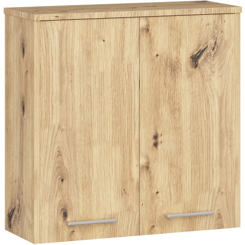 Dulap baie suspendat pal 2 usi cu raft, 60x23x60 cm, depozitare eficienta, stejar artisan