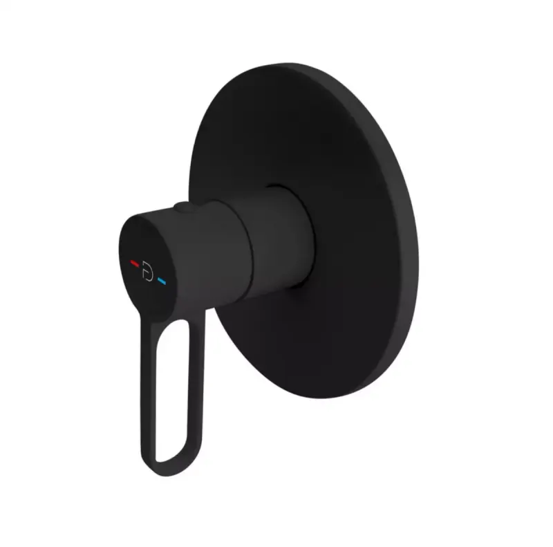 Unitate comanda FDesign Zaffiro FD1-ZFR-7PA-22, 1 2 , aparenta, 1 iesire 1 2 , valva inclusa, mat, negru