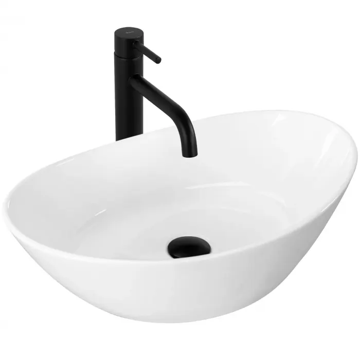 Lavoar pe blat alb lucios, oval 55 cm, Rea Kate