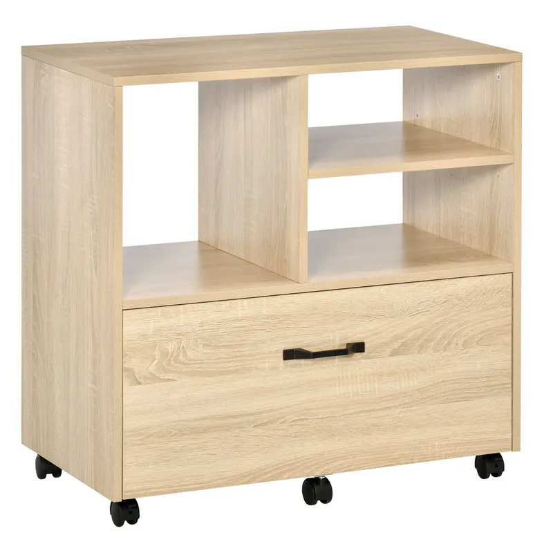 Vinsetto Mobilier Birou din Lemn cu Suport pentru Imprimantă, Design Elegant și Modern, Ideal pentru Birou Acasă