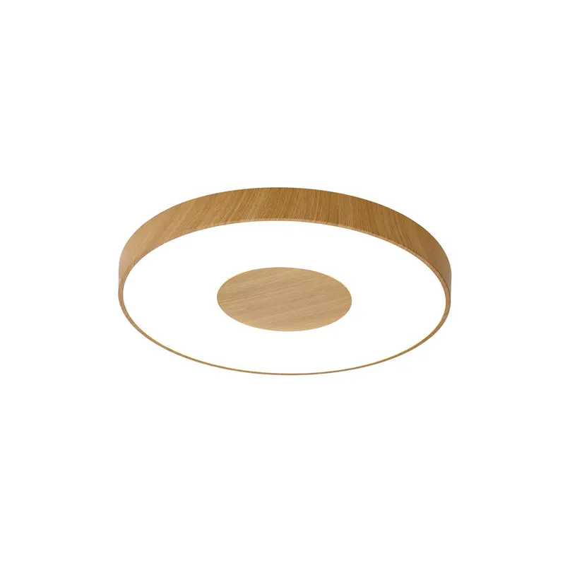 Plafoniera dimabila CCT cu telecomanda COIN ROUND WOOD - Ø38cm