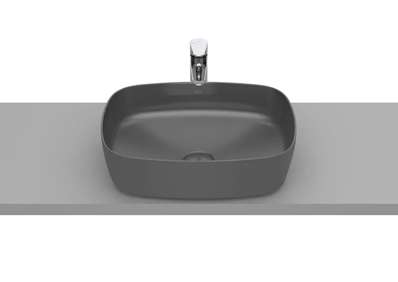 Lavoar Roca A327500640, 500 mm, 370 mm, 140 mm, 1 cuve, suprafata antiaderent, pe blat, interior zona montaj, Antracit