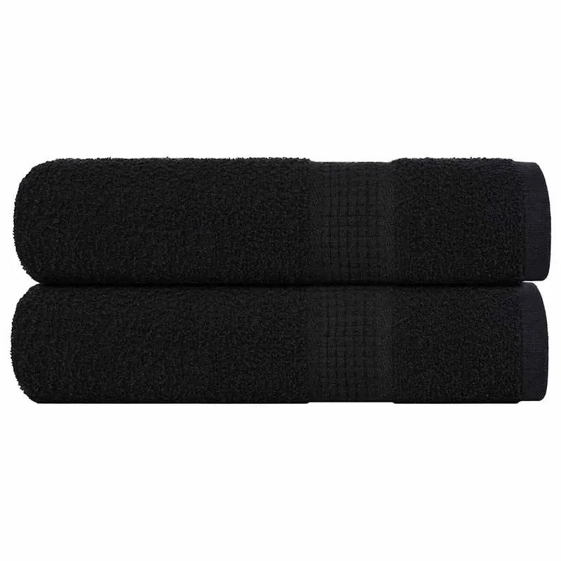 Prosoape de baie, frogn, 2 buc., negru, 100x150 cm, 360 g/m2