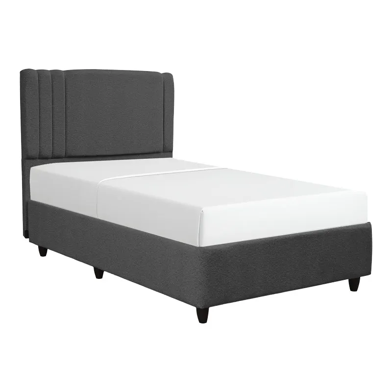 Pat cu spatiu depozitare Lineo single boucle, antracit, 120x200 cm - Antracit