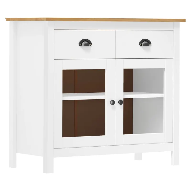 servanta hill, alb, 90x40x80 cm, lemn masiv de pin