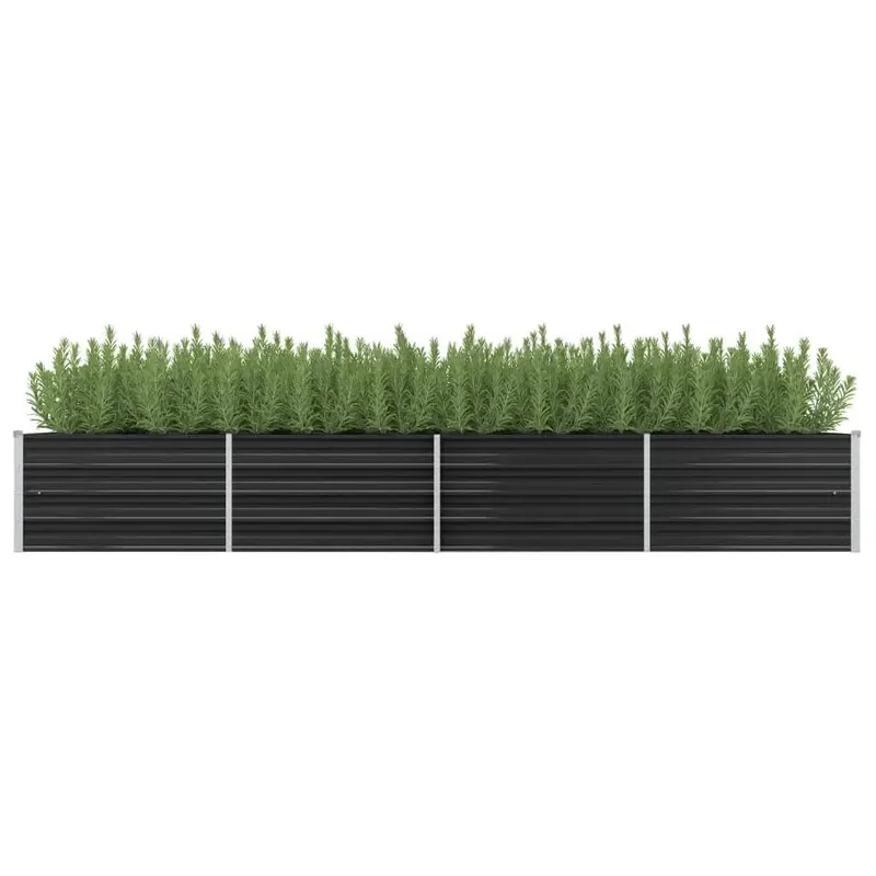 strat inaltat de gradina antracit 320x80x45 cm otel galvanizat