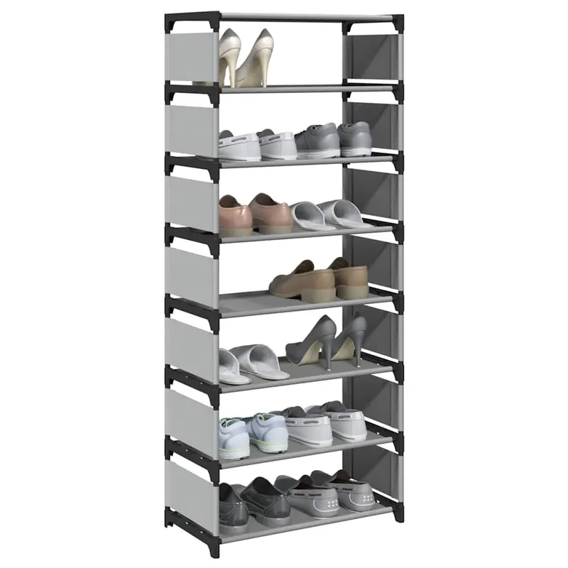 suport pantofi cu 8 niveluri, gri 54x28x124 cm, netesut