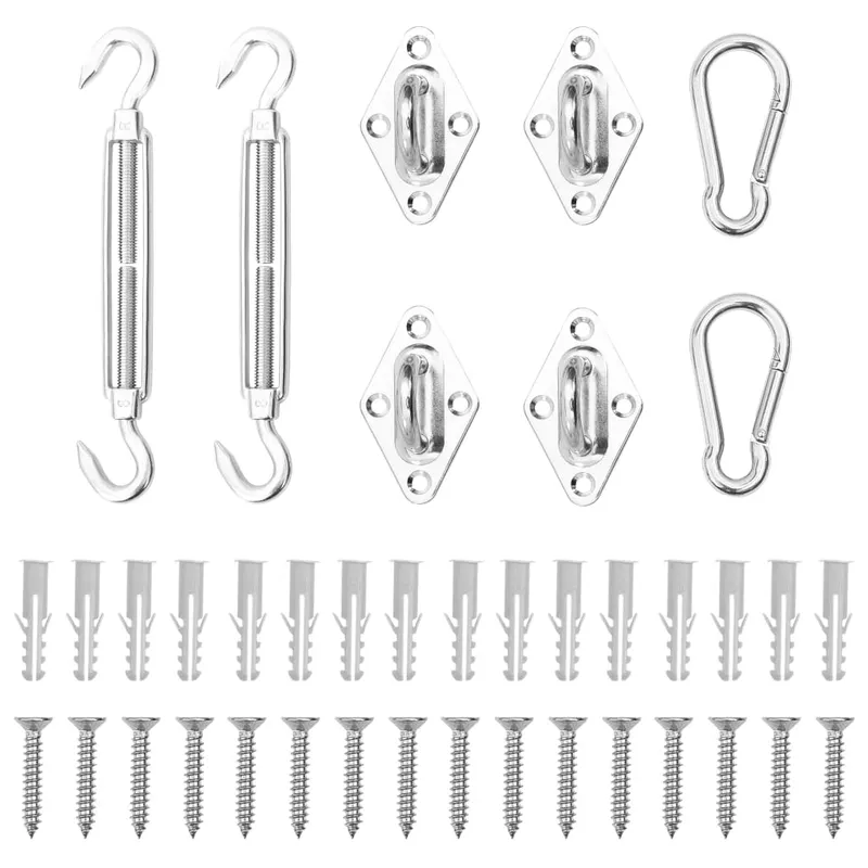 set accesorii parasolar, 8 piese, otel inoxidabil