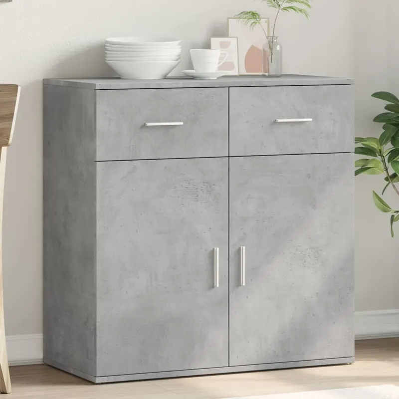 servanta, gri beton, 79x38x80 cm, lemn compozit