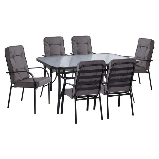 Set masa si scaune AMIRA 160x90x72cm - Gri inchis