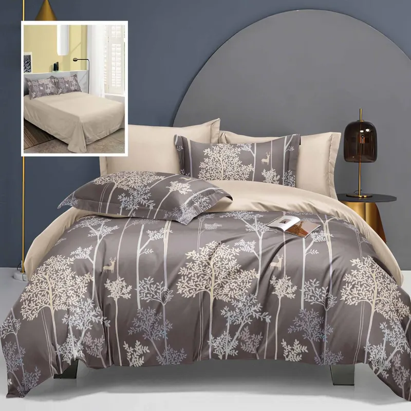 Lenjerie de pat elegance 6 piese cu cearsaf (lec18)