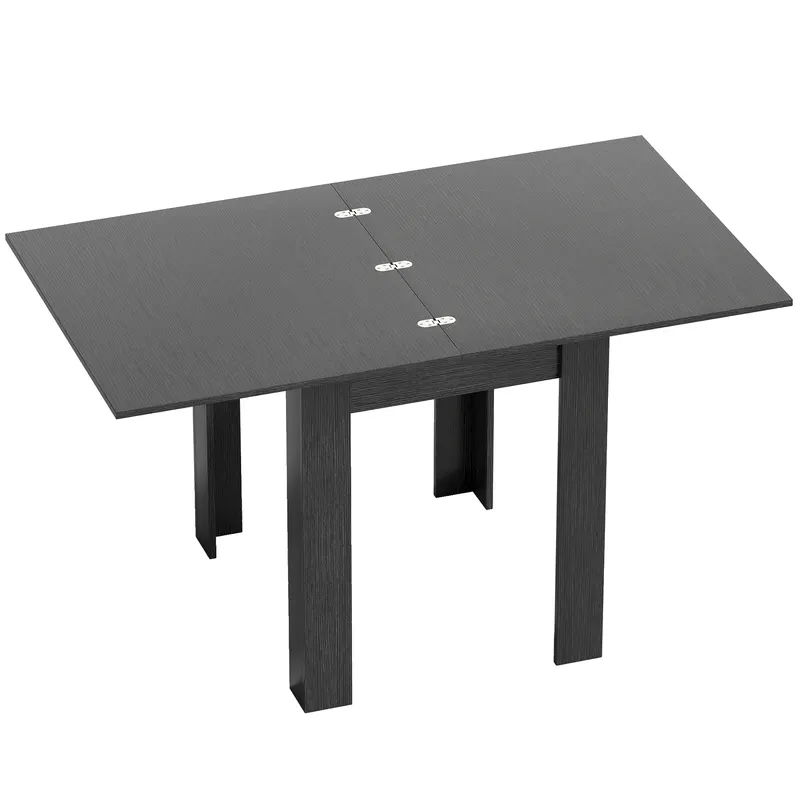 HOMCOM Masă Extensibilă de Sufragerie 4-6 Persoane, Negru