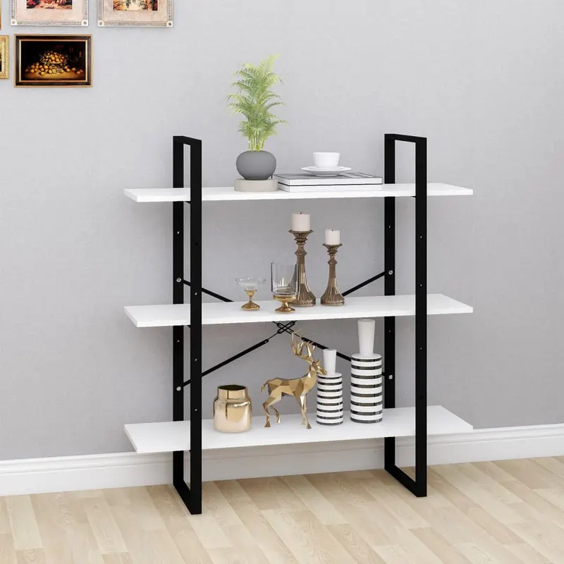 biblioteca, alb, 100x30x105 cm, pal