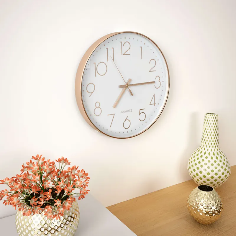 ceas de perete, auriu rose, 30 cm