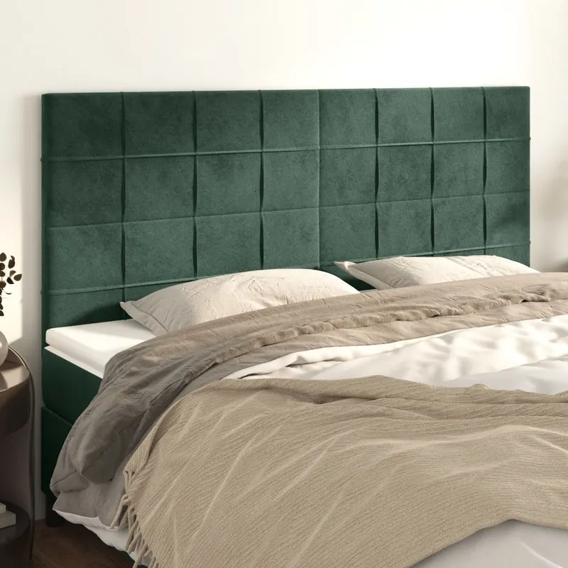 tablii de pat, 4 buc, verde inchis, 100x5x78/88 cm, catifea