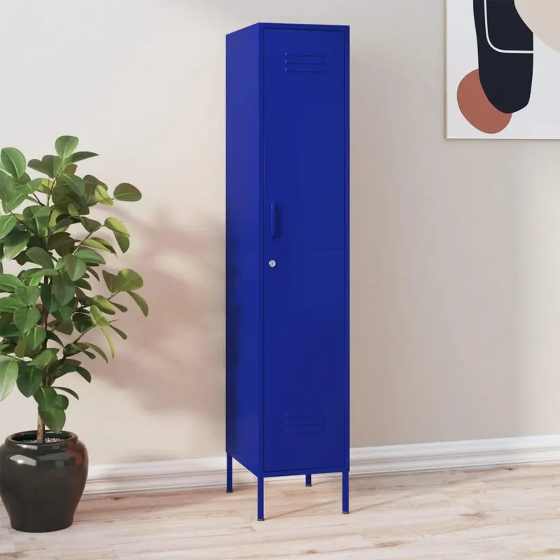 dulap de vestiar, bleumarin, 35x46x180 cm, otel