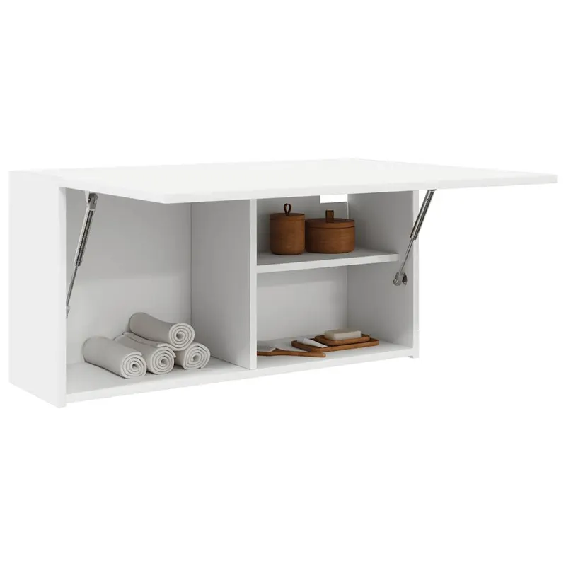 dulap de perete de baie, alb, 80x25x40 cm, lemn prelucrat