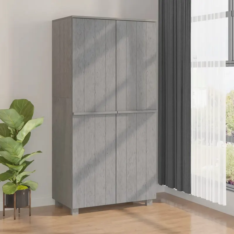 dulap haine „hamar” gri deschis 89x50x180 cm, lemn masiv de pin