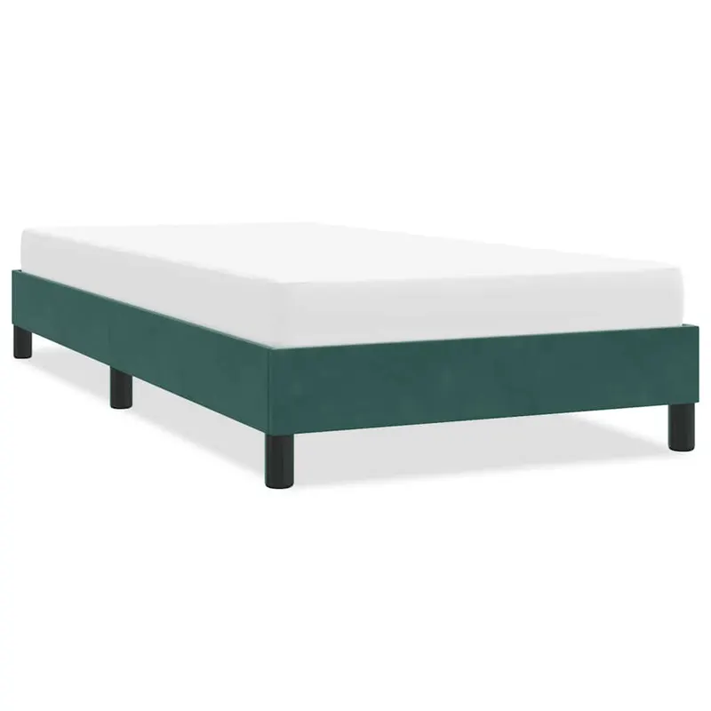 cadru de pat fara saltea, verde inchis, 80x220 cm, catifea
