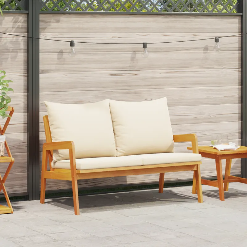 banca de gradina cu perne 115x65x71 cm lemn solid de acacia