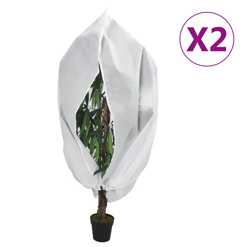 Huse de plante din fleece cu fermoar 2 buc. 70 g/m2 3,93x3 m