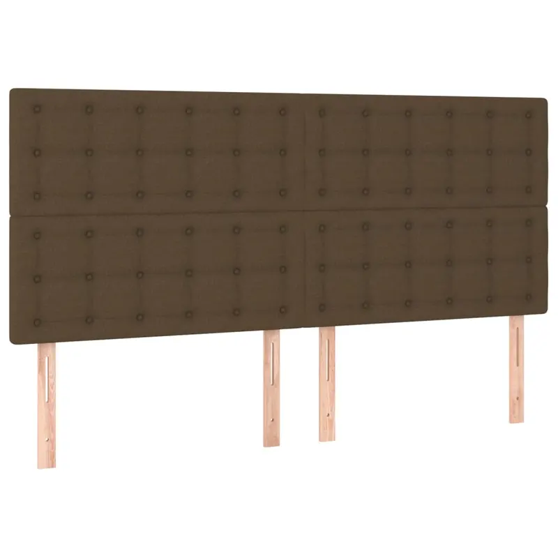 tablii de pat, 4 buc, maro inchis, 80x5x78/88 cm, textil