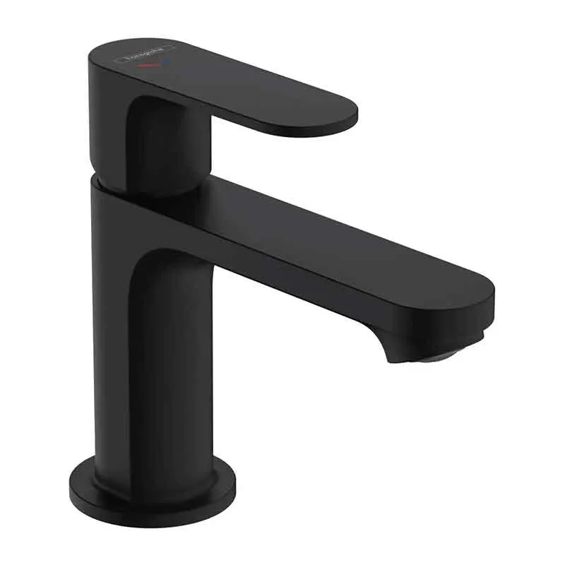 Baterie lavoar Hansgrohe, Rebris S 80, fără ventil, EcoSmart, CoolStart, negru mat