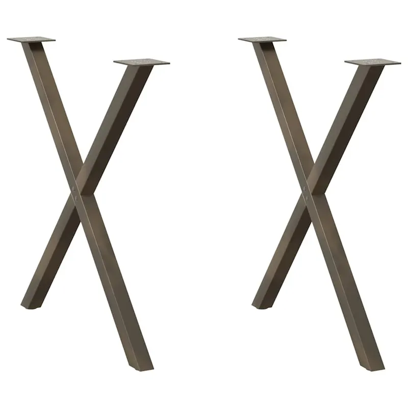 Picioare pentru masa in forma de x 2 buc otel natural otel