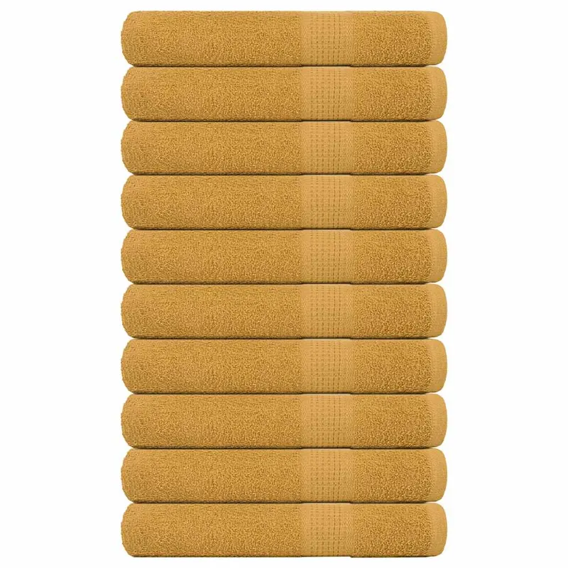 Prosoape de sauna, frogn, 10 buc., aurii, 80x200 cm, 360 g/m2