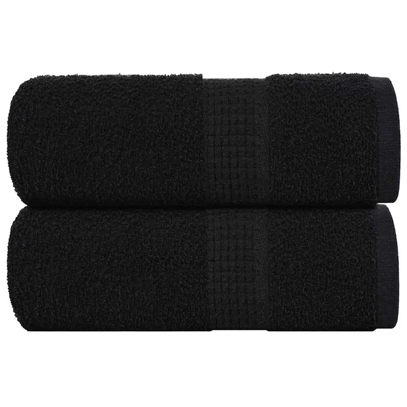 Prosoape de baie, frogn, 2 buc., negru, 30x30 cm, 360 g/m2