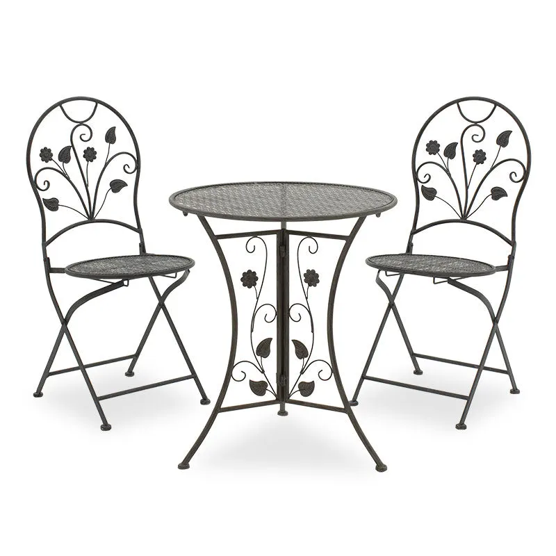 Set masa 3 bucati Abriel, Gri - Gri inchis, 60x60x71 cm - Gri inchis