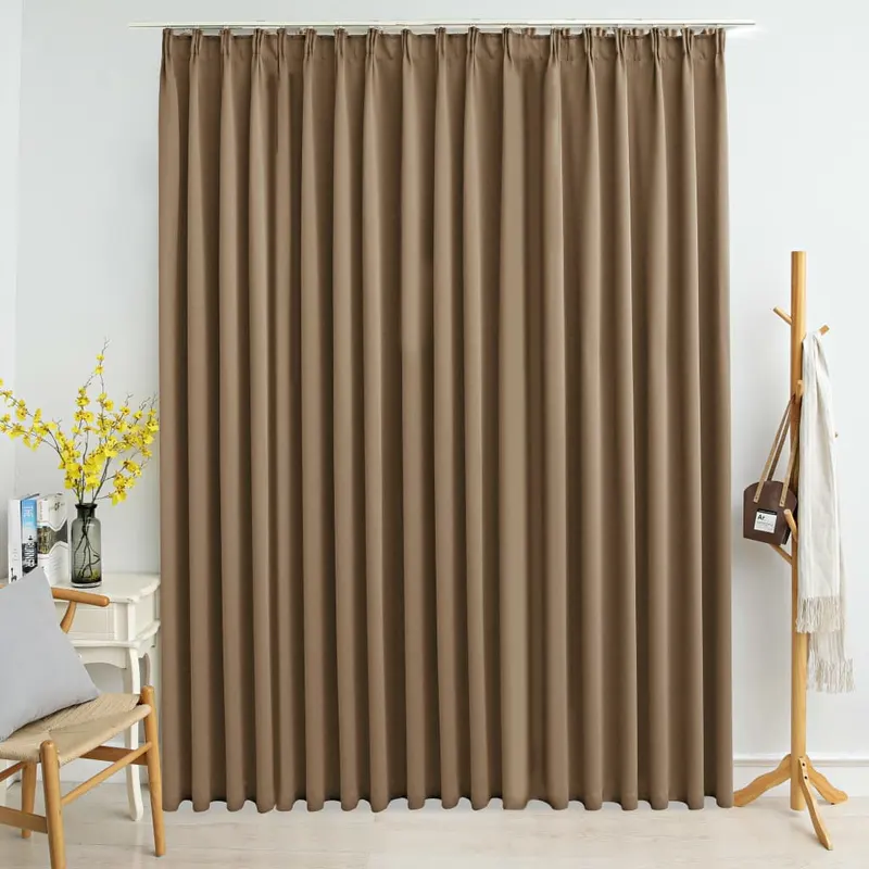 draperie opaca, gri taupe, 290 x 245 cm, cu carlige