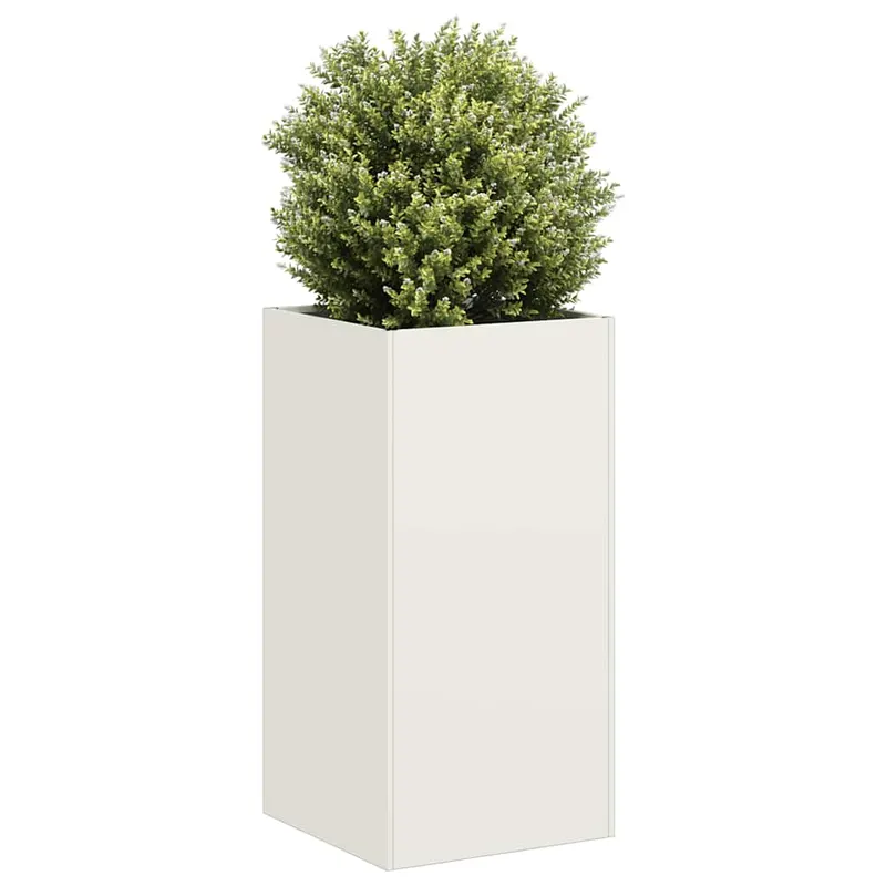 jardiniera alb 40x40x80 cm otel laminat la rece