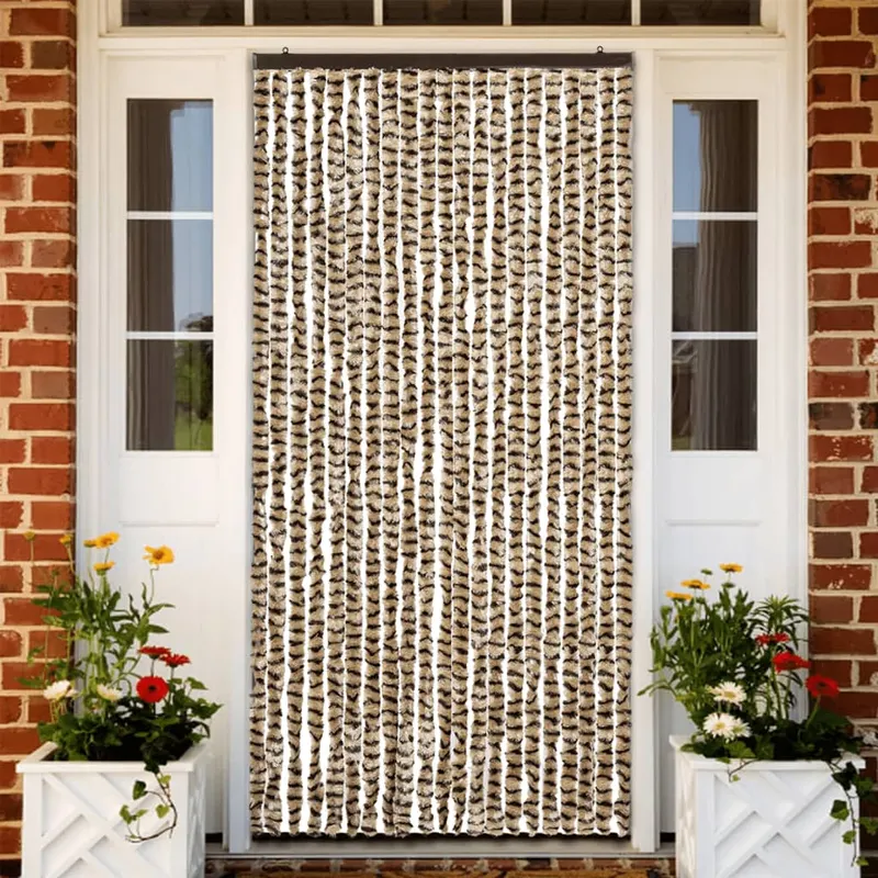 perdea pentru insecte, bej si maro, 90 x 220 cm, chenille