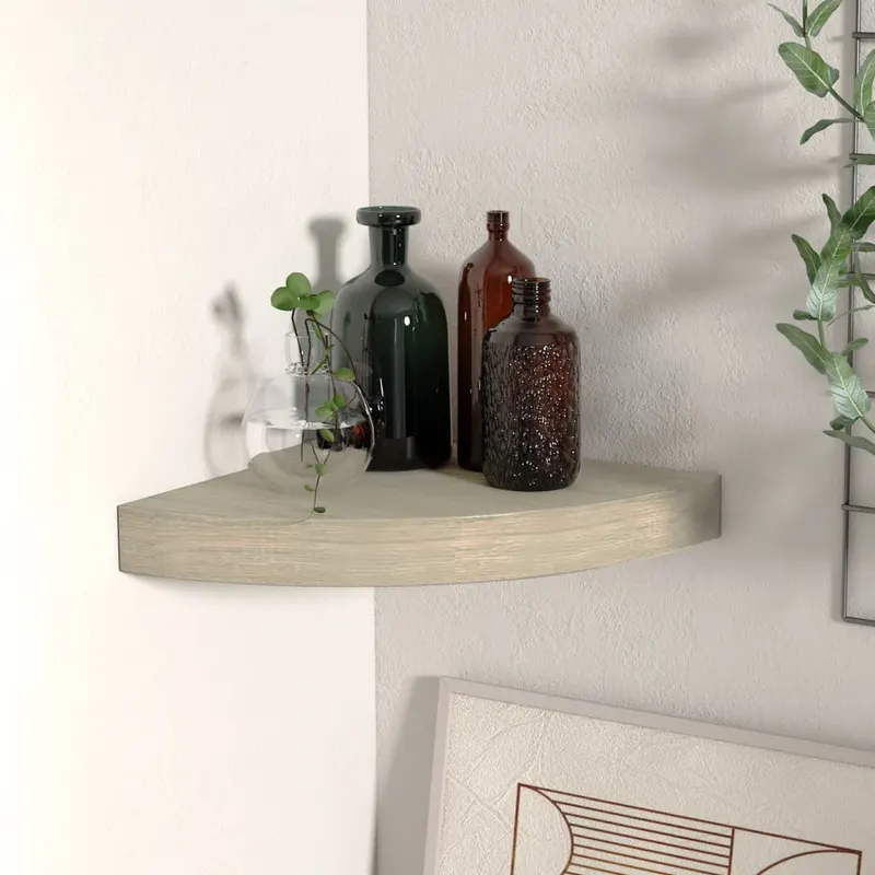 raft coltar de perete, stejar, 25 x 25 x 3,8 cm, mdf