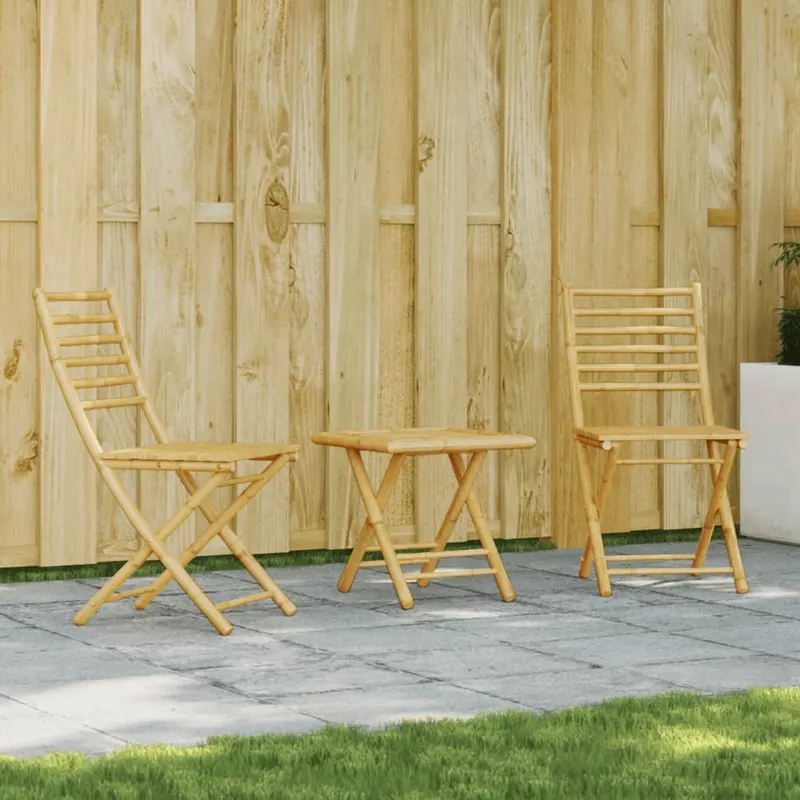 set mobilier bistro, 3 piese, bambus