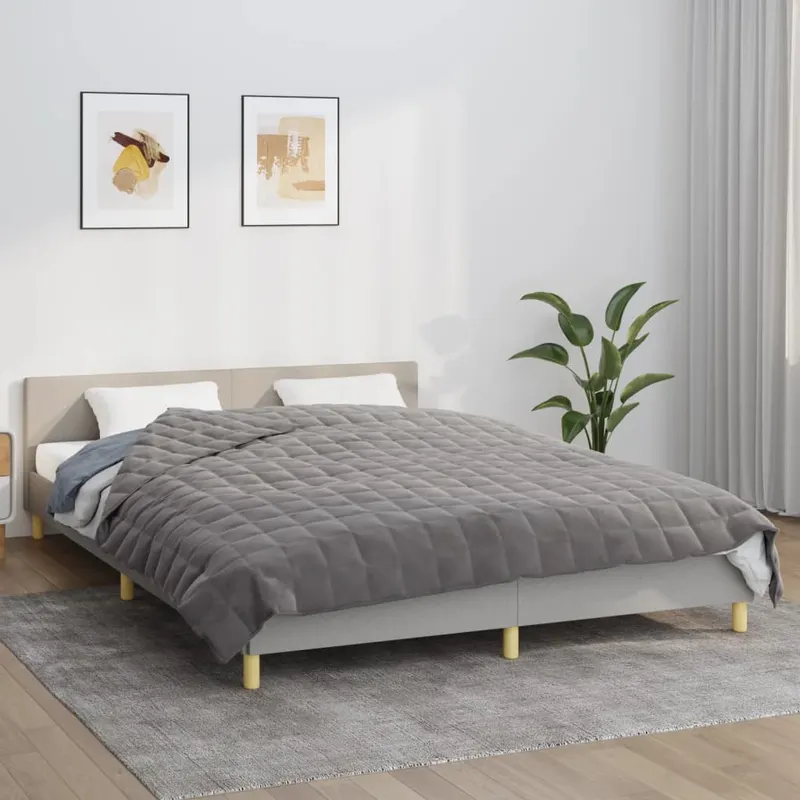 patura cu greutati, gri, 200x235 cm, 15 kg, material textil