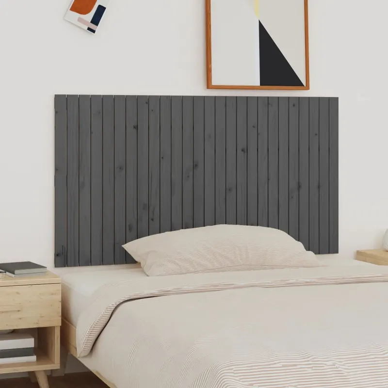 tablie de pat pentru perete, gri, 166x3x90 cm, lemn masiv pin