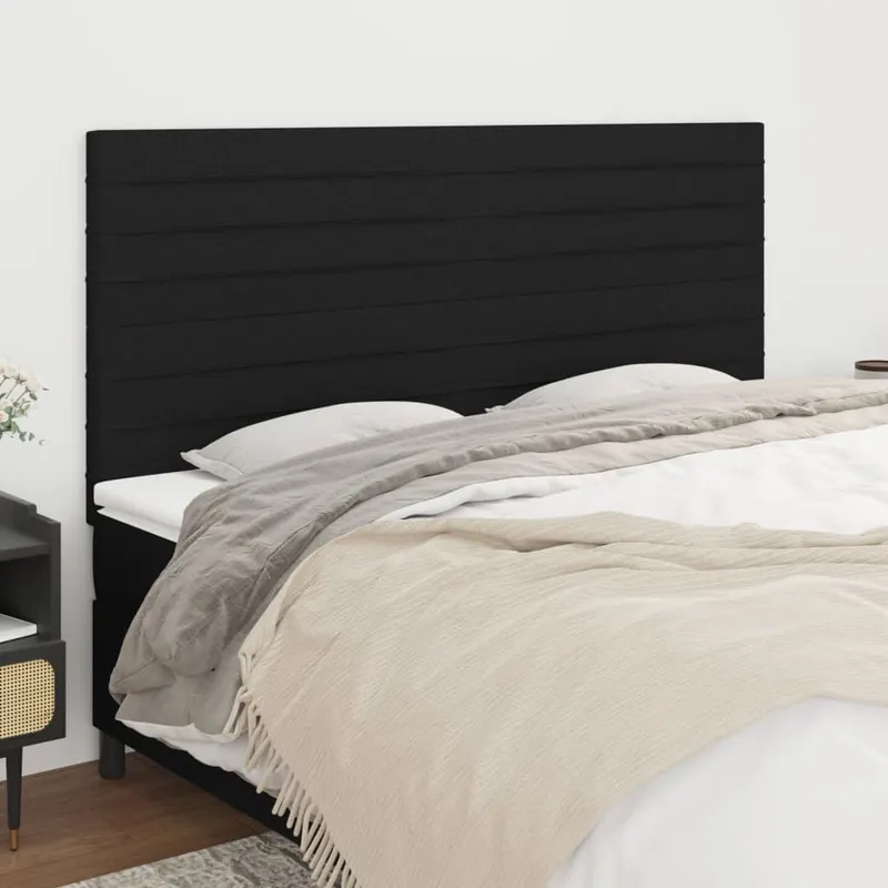 tablii de pat, 4 buc, negru, 80x5x78/88 cm, textil
