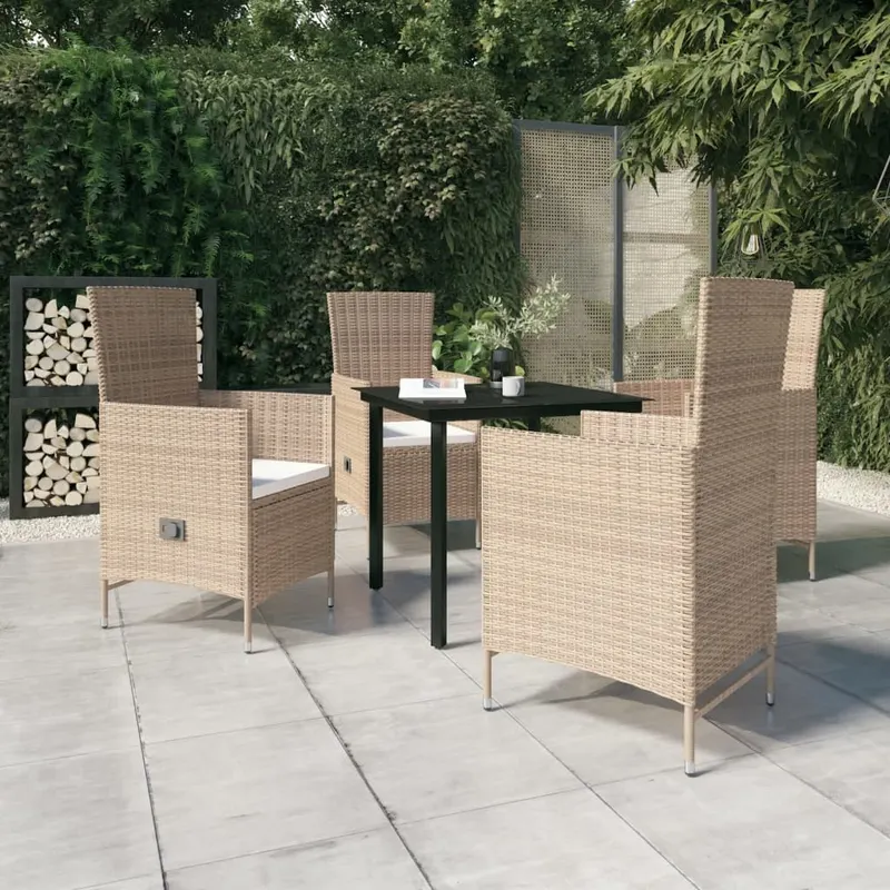 set mobilier pentru gradina, cu perne, 5 piese, bej