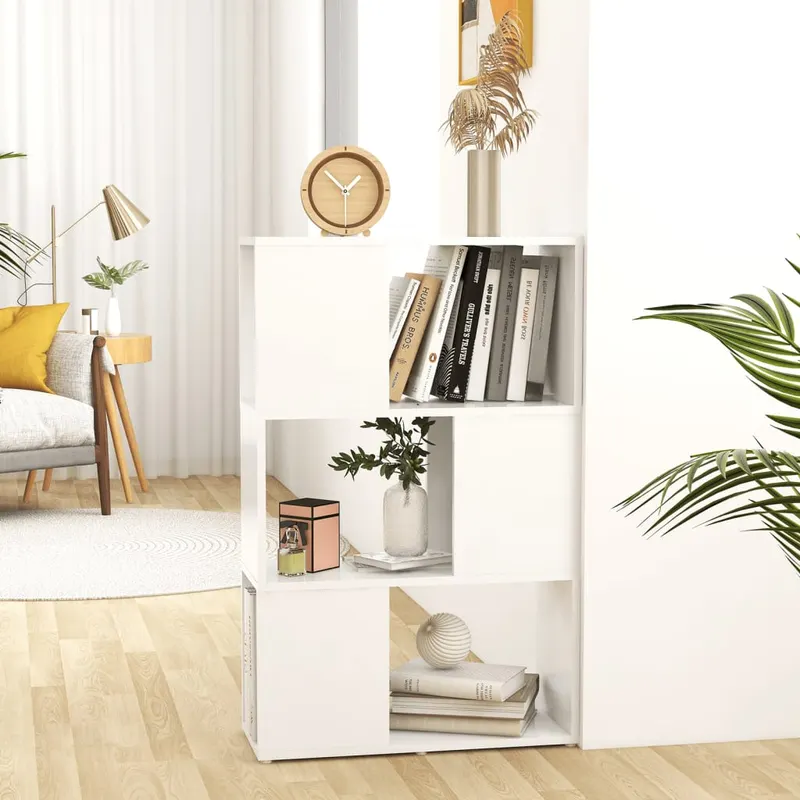 biblioteca/separator camera, alb, 60x24x94 cm, pal