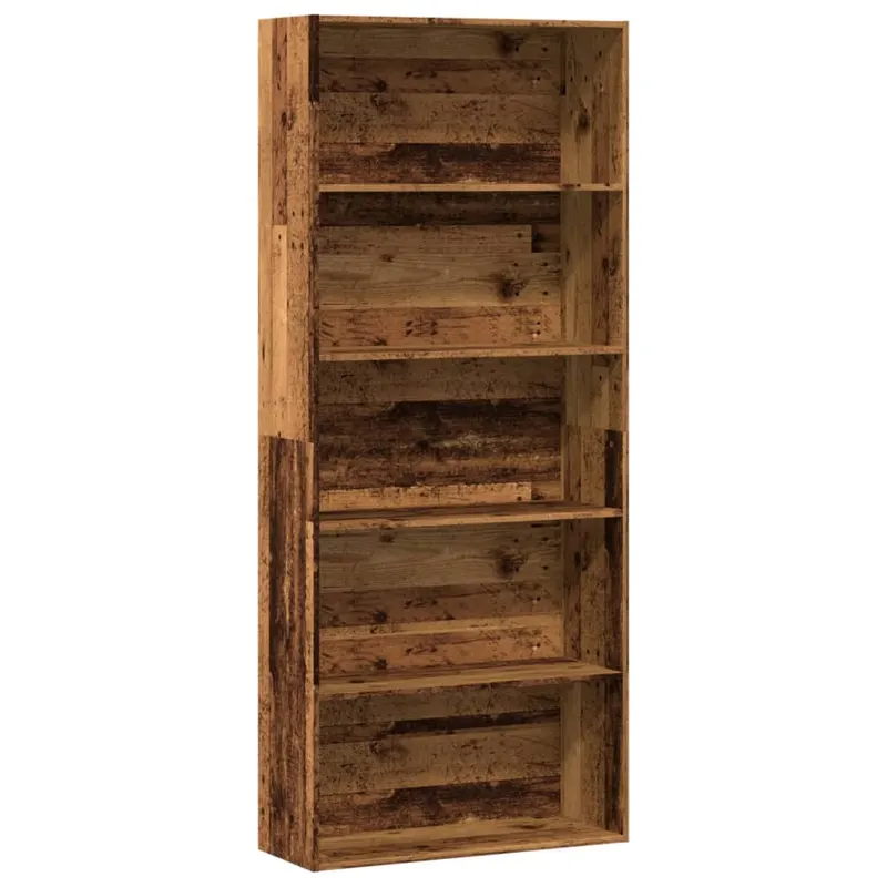 biblioteca, lemn vechi, 80x30x189 cm, lemn prelucrat