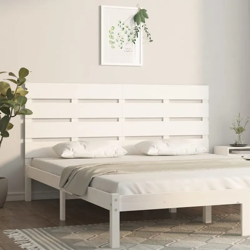 tablie de pat, alb, 160x3x80 cm, lemn masiv de pin