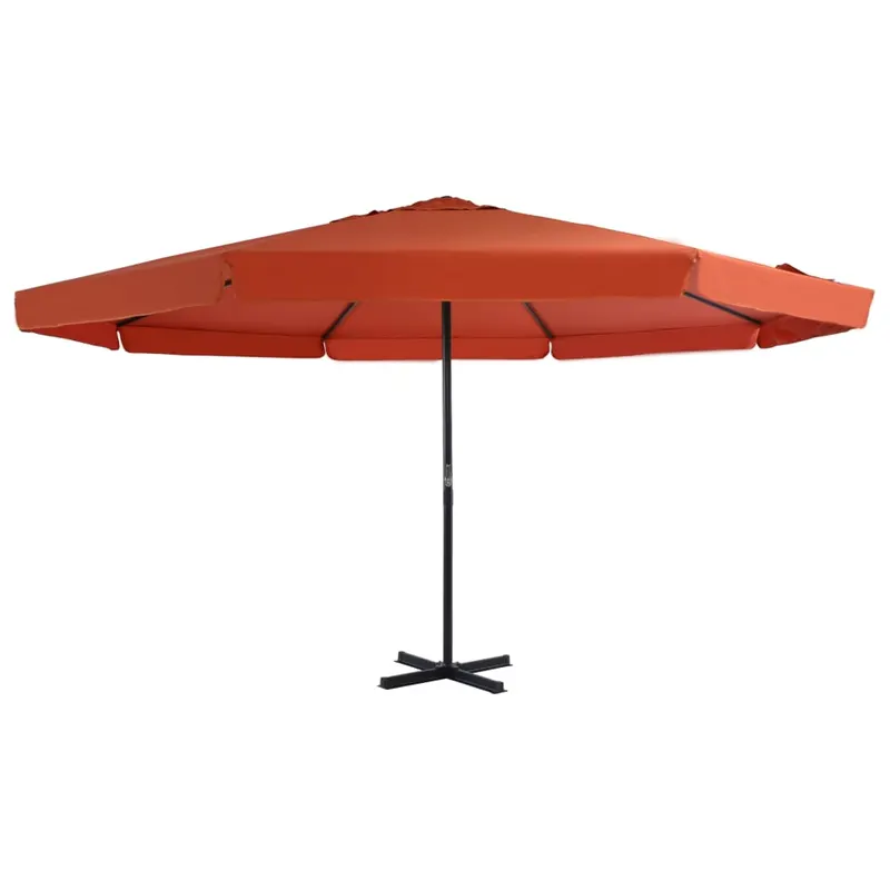umbrela de soare exterior cu stalp aluminiu, caramiziu, 500 cm