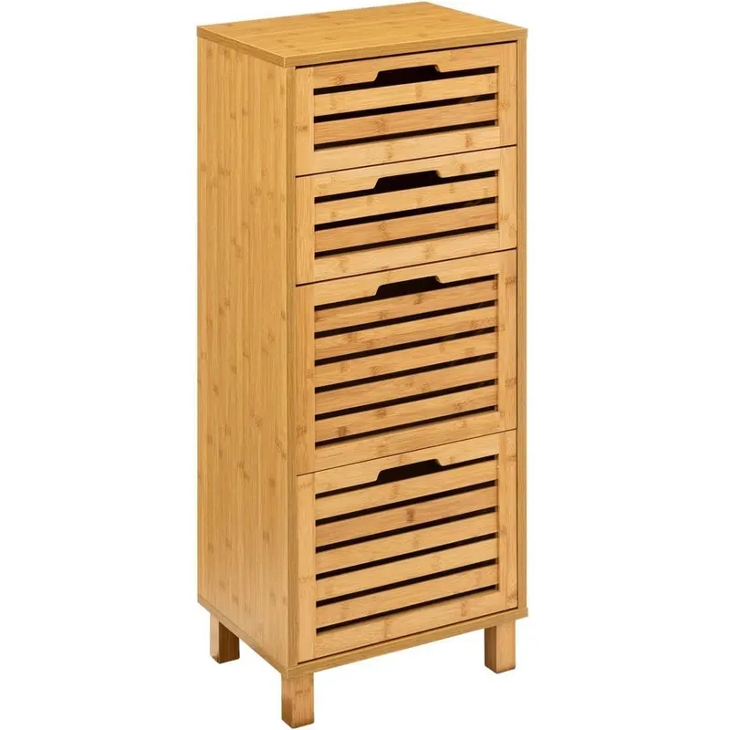 Comoda 5Five Sicela cu 4 sertare, bambus, 40x30x98 cm, natur