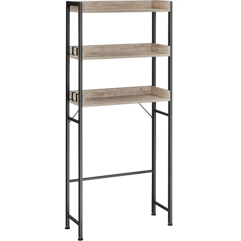 Raft de depozitare pentru baie, suprapunere peste masina spalat sau vas WC, 25x63x165 cm, gri