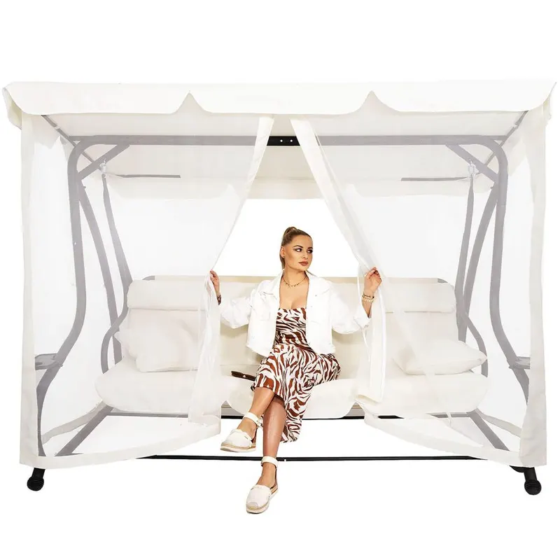 Balansoar leagan pat 4 persoane Tenerife, cu plasa anti-insecte, sarcina 320kg
