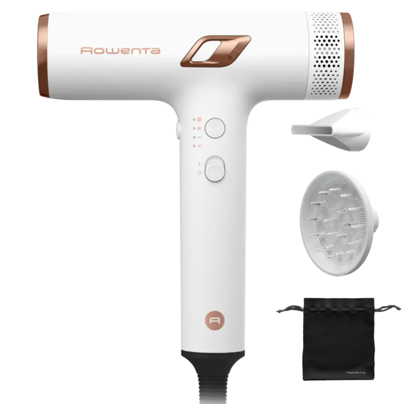 Uscator de par compact Rowenta Nano HY8140F0, 1700W, 3 trepte de viteza, 3 trepte de temperatura, duza de concentrare, difuzor volum, generator de