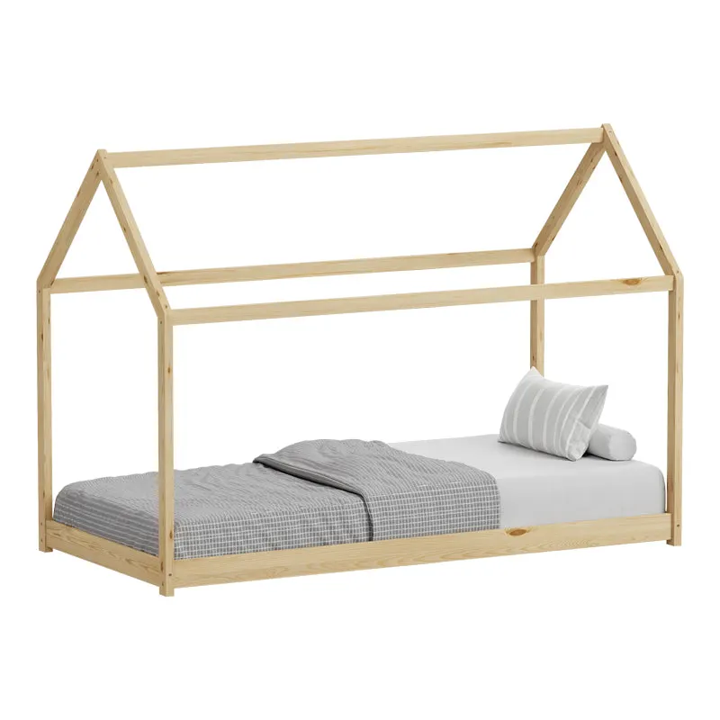 Pat pentru copii Nino Montessori, Natural, 90x190 cm - Natur