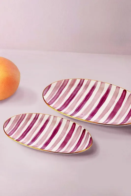 Set 2 Farfurii Linea, Ceramica, Violet, 26x26x1 cm - Multicolor